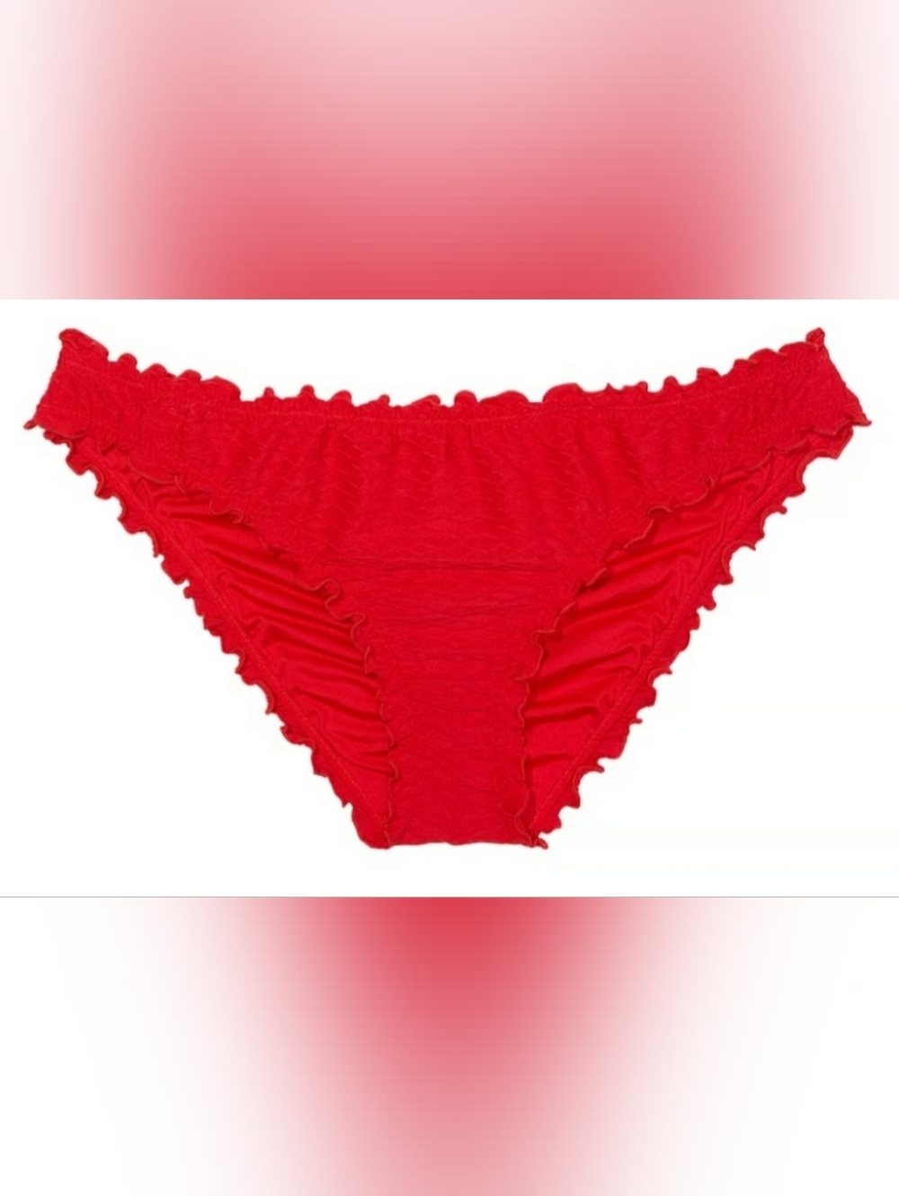 XS VS Swim Ruffle Cheeky Bikini Bottom Red Tropical Island Getaway